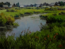 The Moscow-area River - oil, canvas, dammar varnish