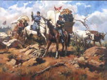 Exploration Of Wild West - oil, canvas