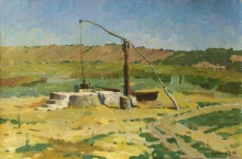 Crane Well - oil, canvas