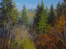 Forest Near Dmitrov - oil, canvas, dammar gum