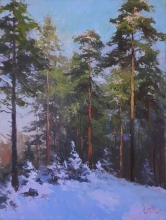 Pines In Winter - oil, canvas, dammar gum 