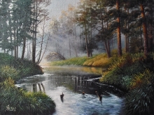 Forest Backwater - oil, canvas