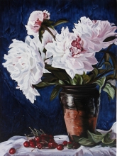 Vase With Peonies - oil, canvas