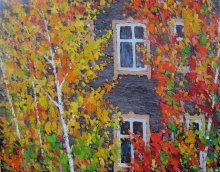 Autumn Of An Old House - oil, canvas on cardboard