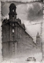 Night At Zagorodny - ink, paper
