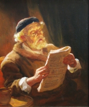 Reading By The Window - oil, canvas