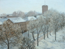 Winter Day - oil, canvas, MDF