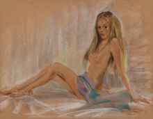Nude 15 - pastel, toned paper