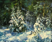 Oleg Has Been To The Forest - oil, canvas, palette-knife