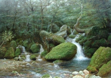 Brook In The Forest - oil, canvas