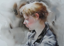 Portrait Of A Boy - watercolor, paper