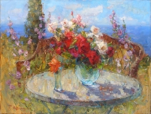 Still Life With Roses - oil, canvas