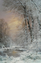 Inspired By The Painting "Winter Evening" - oil, canvas
