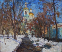 Elokhovsky Cathedral In Moscow - oil, cardboard
