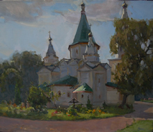 Holy Trinity Temple In Golenishchi  Moscow - oil, canvas