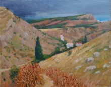 Hills Around Balaklava-city - oil, canvas