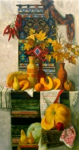 Still Life With Pumpkins - oil, canvas
