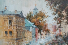 Moscow. Nikoloyamskaya St. - oil, canvas