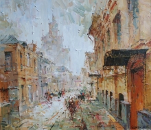 Moscow. Goncharnaya St. - oil, canvas