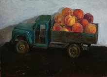Peaches - oil, canvas