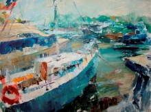 Yacht Leon - oil, canvas