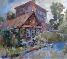 House On Nizenkaya Street - oil, canvas