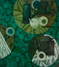 Tea Party In The Garden - oil, canvas