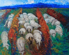 Sheep - oil, canvas