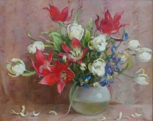 Tulips - oil, canvas