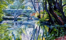 Morning In Provence, France. Bridge Of Reveries - oil, canvas