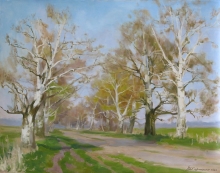 Birch Trees - oil, canvas