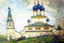Kazan Church In Kolomenskoye - oil, cardboard