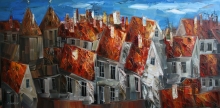 City Houses - oil, canvas
