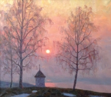April Evening. Konstantinovo - oil, canvas