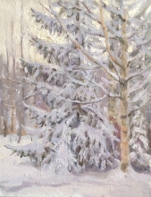 Winter Sketch - oil, canvas