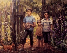 Boys Of Our Yard - oil, canvas