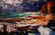 Montenegro Boats - oil, canvas