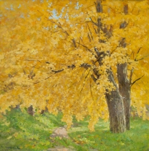 Rustle Of Autumn Leaves - oil, canvas