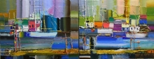 Pier - diptych: oil, canvas