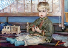 Portrait Of Son Savely - oil, canvas