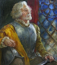 Gray-haired Knight - oil, canvas