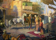 Two Slaves For One Stallion - oil, canvas