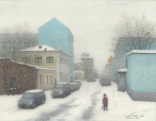 Moscow. Uspensky Lane - watercolors, paper