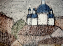 Troitsky Cathedral - pastel, cardboard