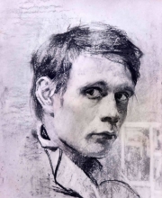 Self Portrait - pastel, paper