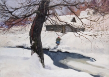 Frozen River - oil, canvas