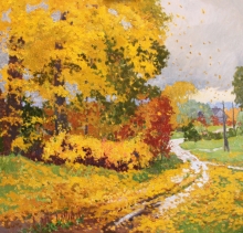 Golden Autumn - oil, canvas