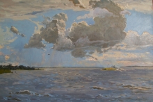 Over Siverskoye Lake - oil, canvas