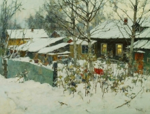 Yard In Solombala - oil, canvas