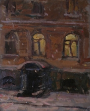 Out Of The Window - oil, cardboard